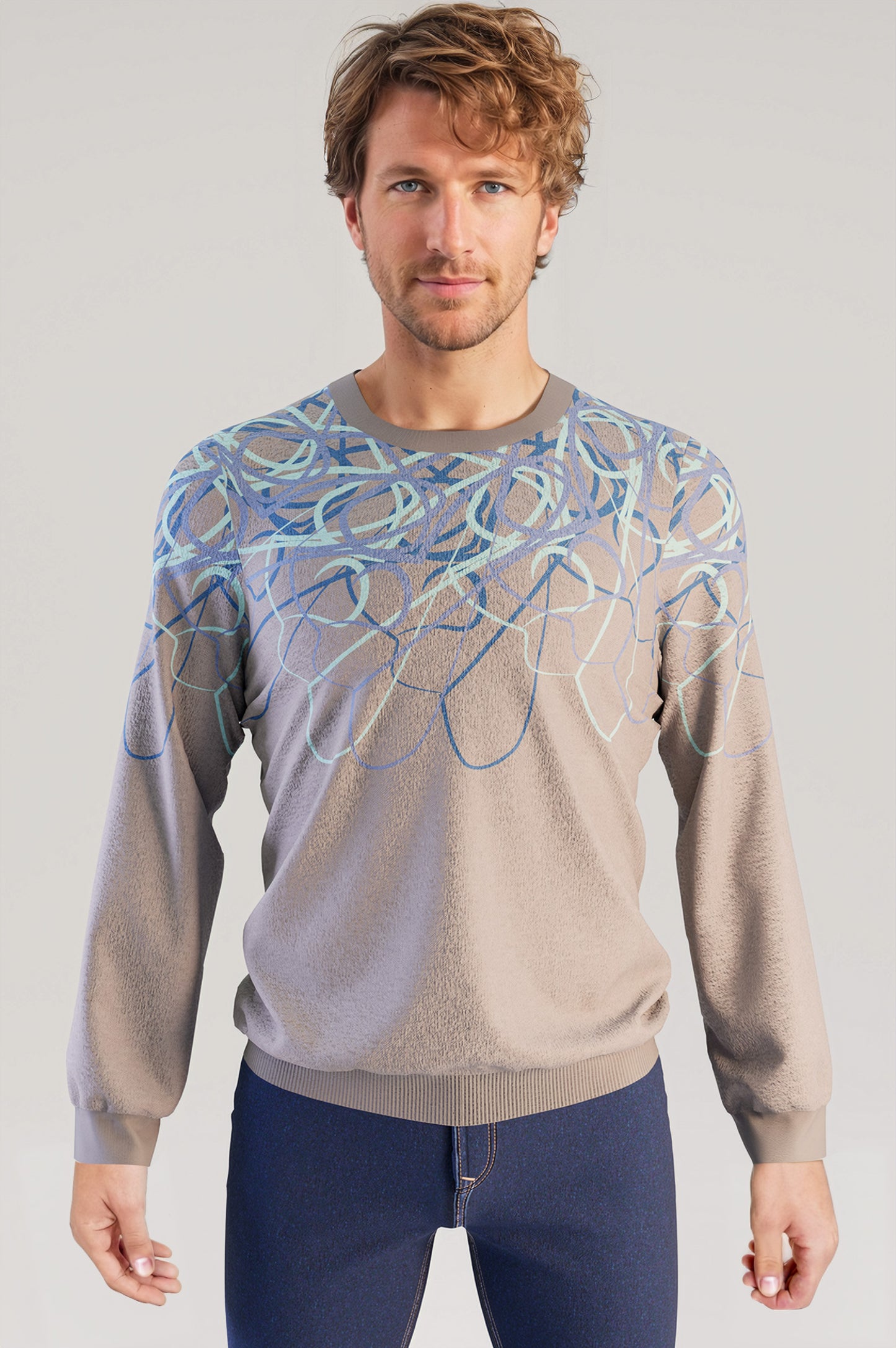 Sweater -Grey (pacific-aruba blue-yale blue)