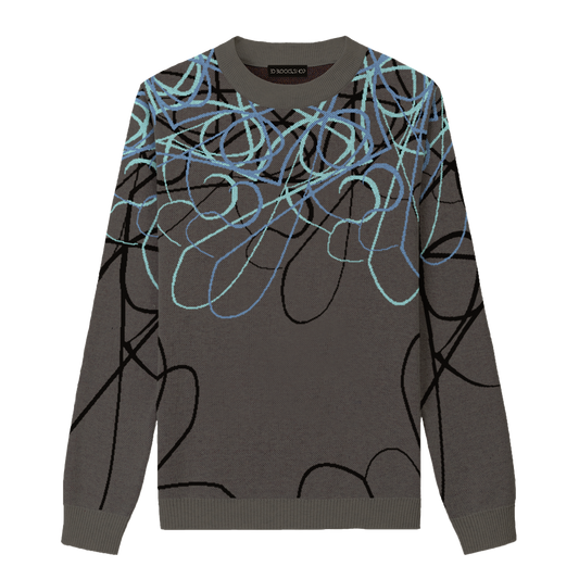 Sweater -Charcoal(pacific-aruba blue-black)