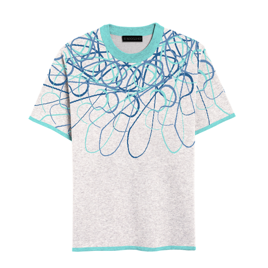 Short Sleeve -Bone (pacific - aruba blue - yale blue)