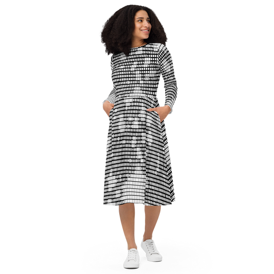 VIO-MESH-C1-LS midi dress